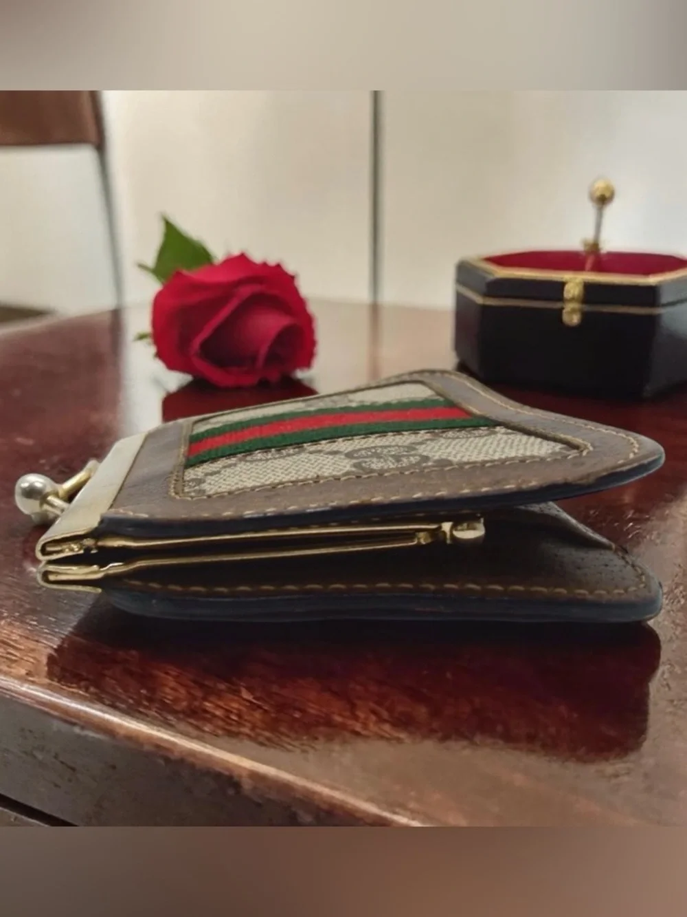 GUCCI Accessory Collection Vintage Sherry Line Kisslock Coin Purse 😍❤️ - Picture 16 of 16